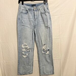 Sincerely Jules Womens Jeans Size 5/27 Light Wash Distressed Straight Leg
